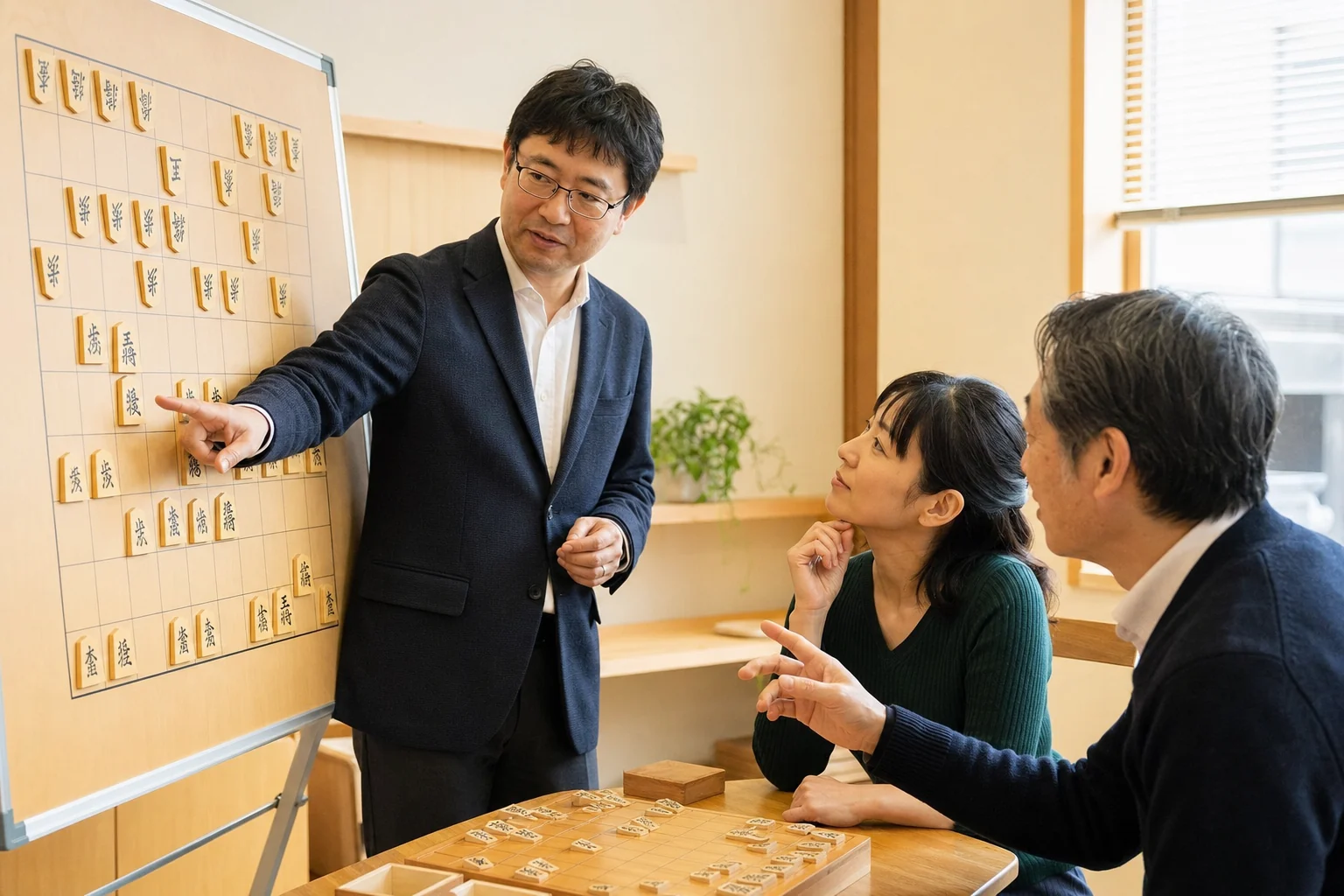大盤を使った大人向け少人数指導のイメージ(生成画像)