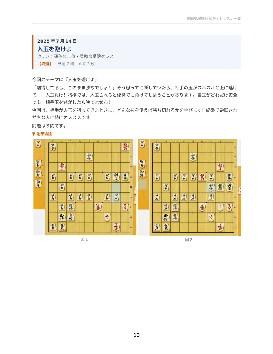 入玉を避けよ 配布資料