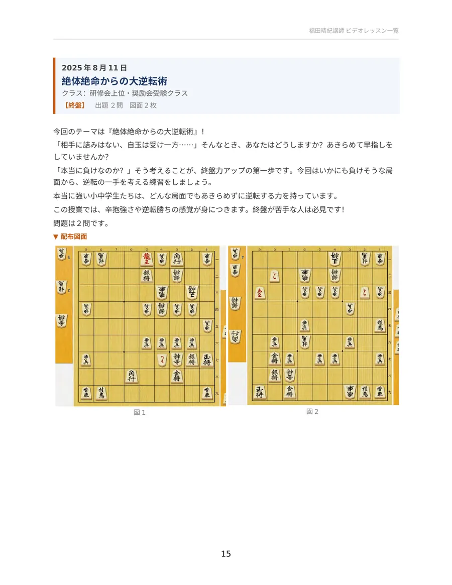 絶体絶命からの大逆転術 配布資料
